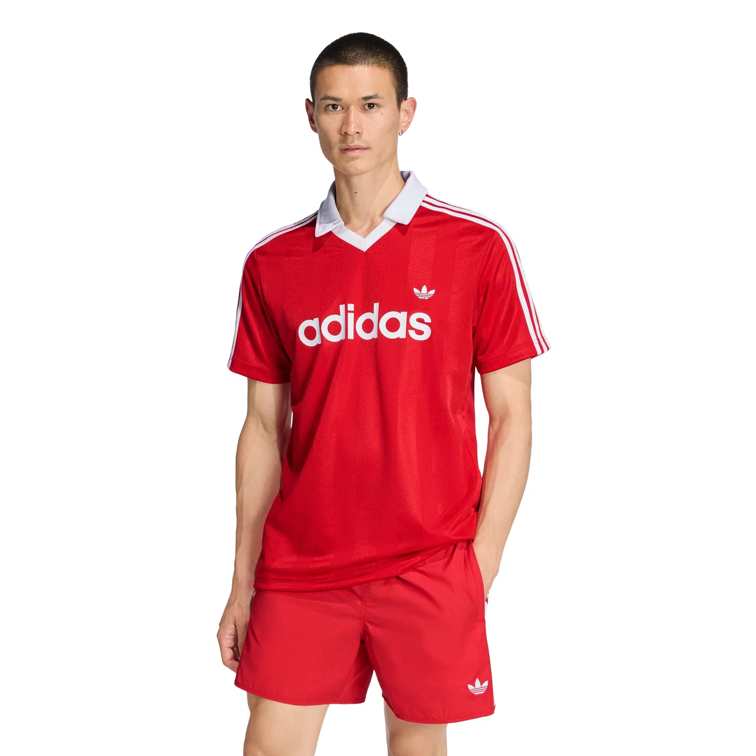 Мужская футболка-поло Archive Collar Engineered Jersey цвета Better Scarlet от Adidas — фото 4