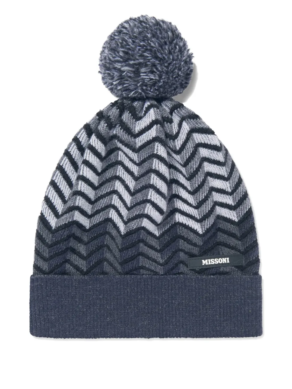 

Шапка с зигзагообразным узором и помпоном Missoni Kids, синий