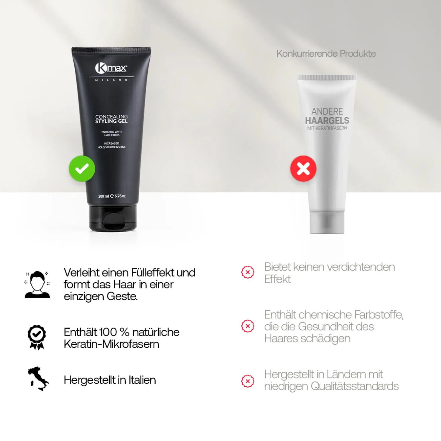 Гель для волос «Hair Gel with Keratin Hair» с кератином от Kmax Kmax, Mid-Brown — фото 4