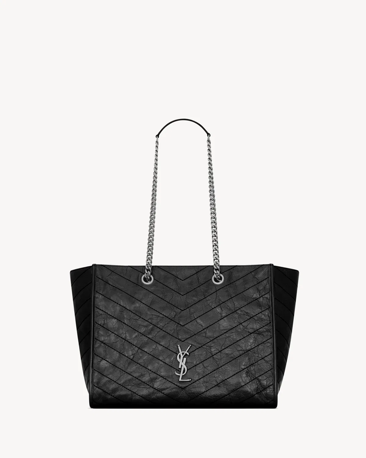 NIKI шоппер из винтажной кожи SAINT LAURENT, черный