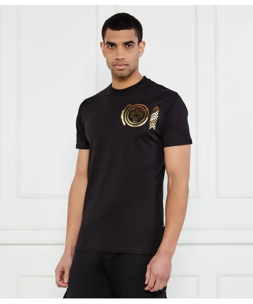 

Футболка с тигровой фольгой Loose fit Plein Sport, черный