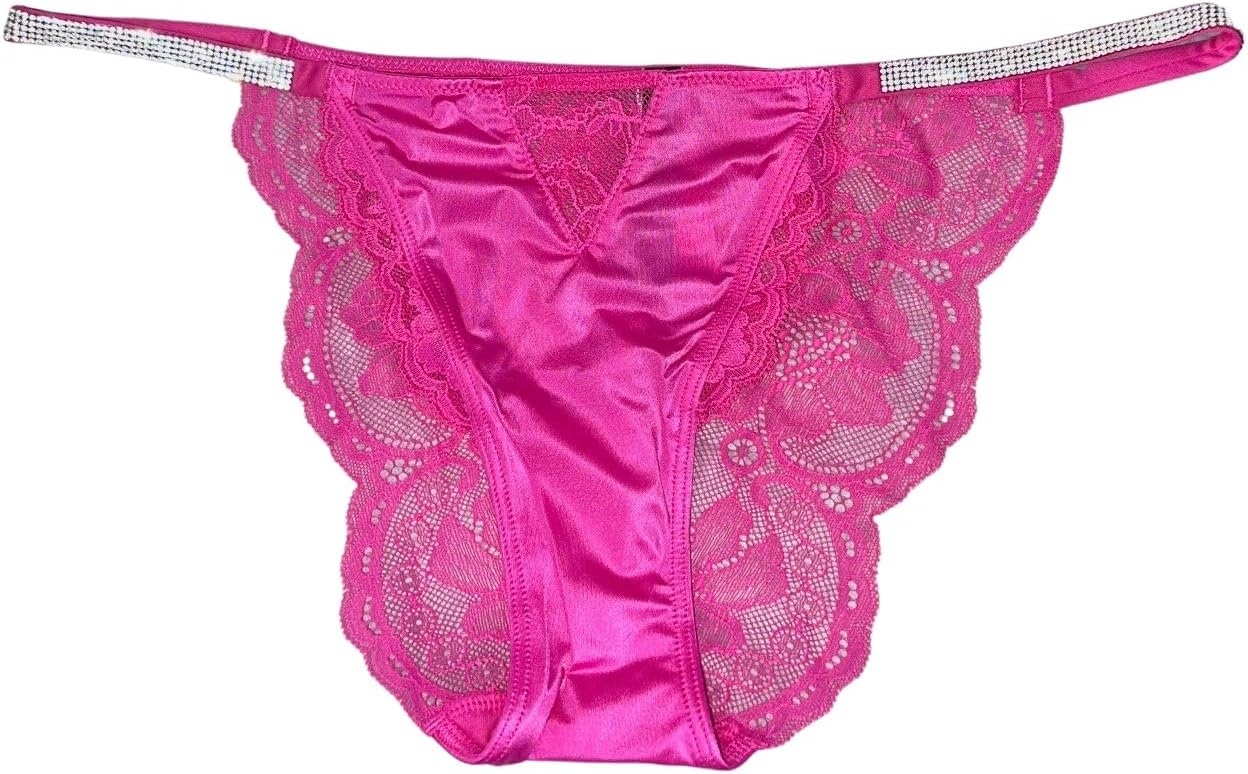 

Трусики-чикини/Cheeky с микрокружевом Victoria's Secret Shine Strap, цвет фуксия, новые, Fuschia