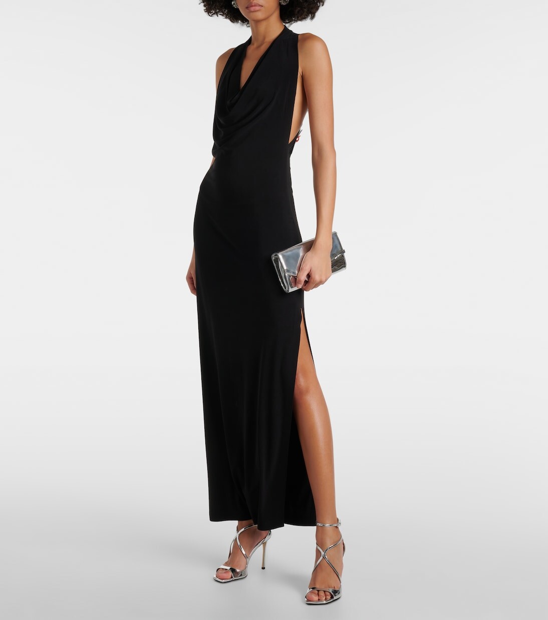 Босоножки azia из кожи с эффектом металлик Jimmy Choo, серебряный — фото 2