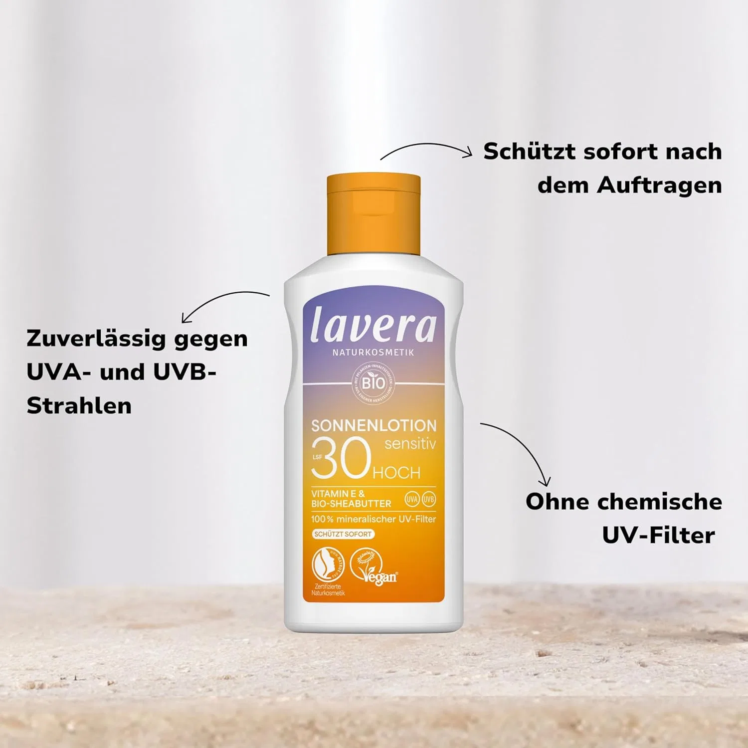 Солнцезащитный лосьон lavera Sensitive SPF 30 без химических фильтров 100 мл Lavera — фото 3