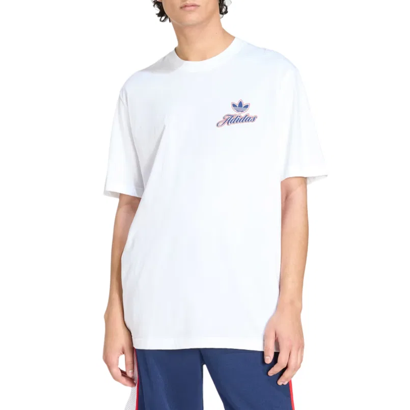 Футболка мужская белая crew neck Adidas Originals, White — фото 3