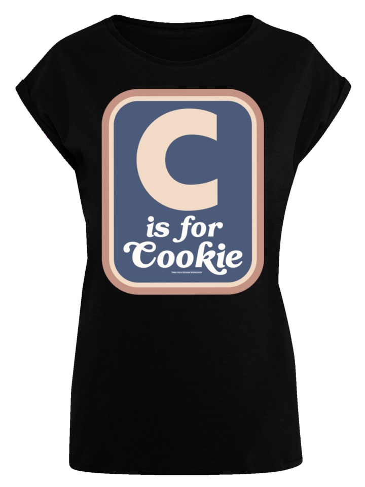 

Футболка F4NT4STIC Extended Shoulder T-Shirt Sesamstraße C is for Cookie, черный