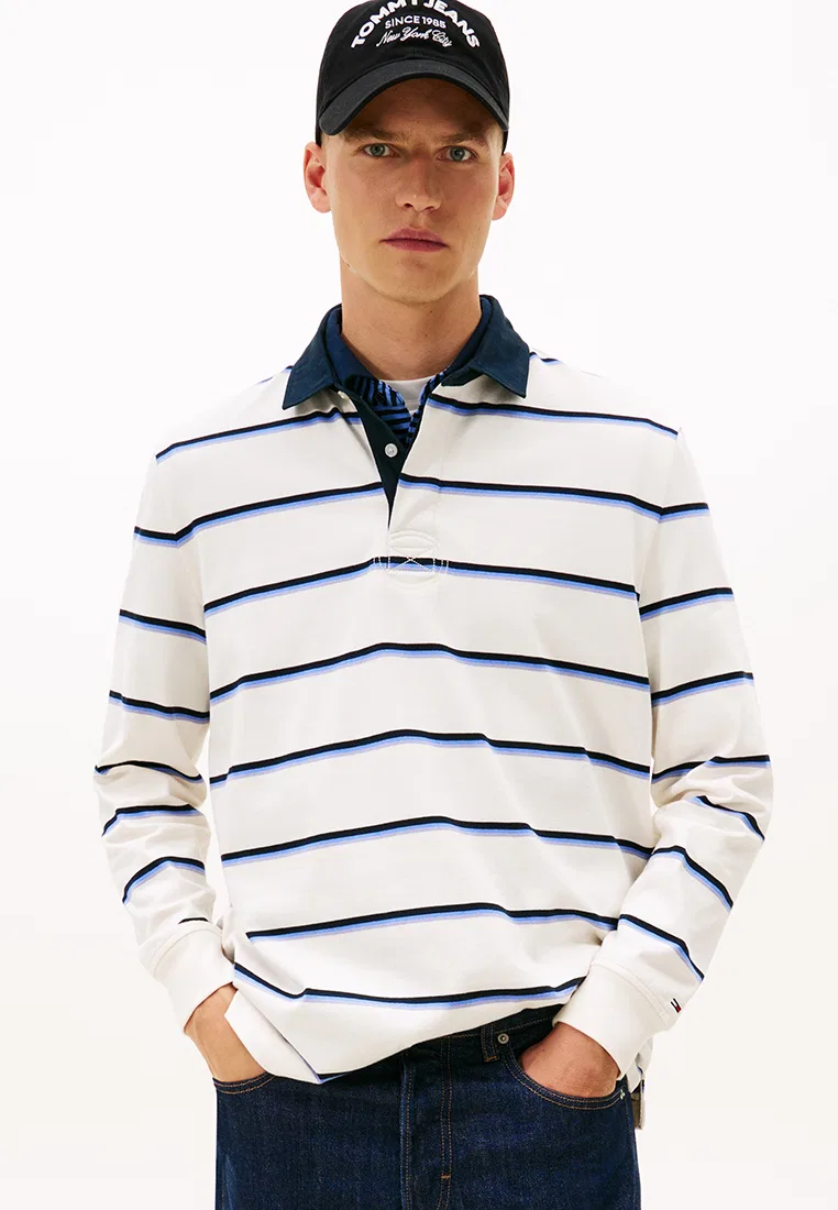 Рубашка-поло, свободный крой, Tommy Jeans Tommy Hilfiger, белый
