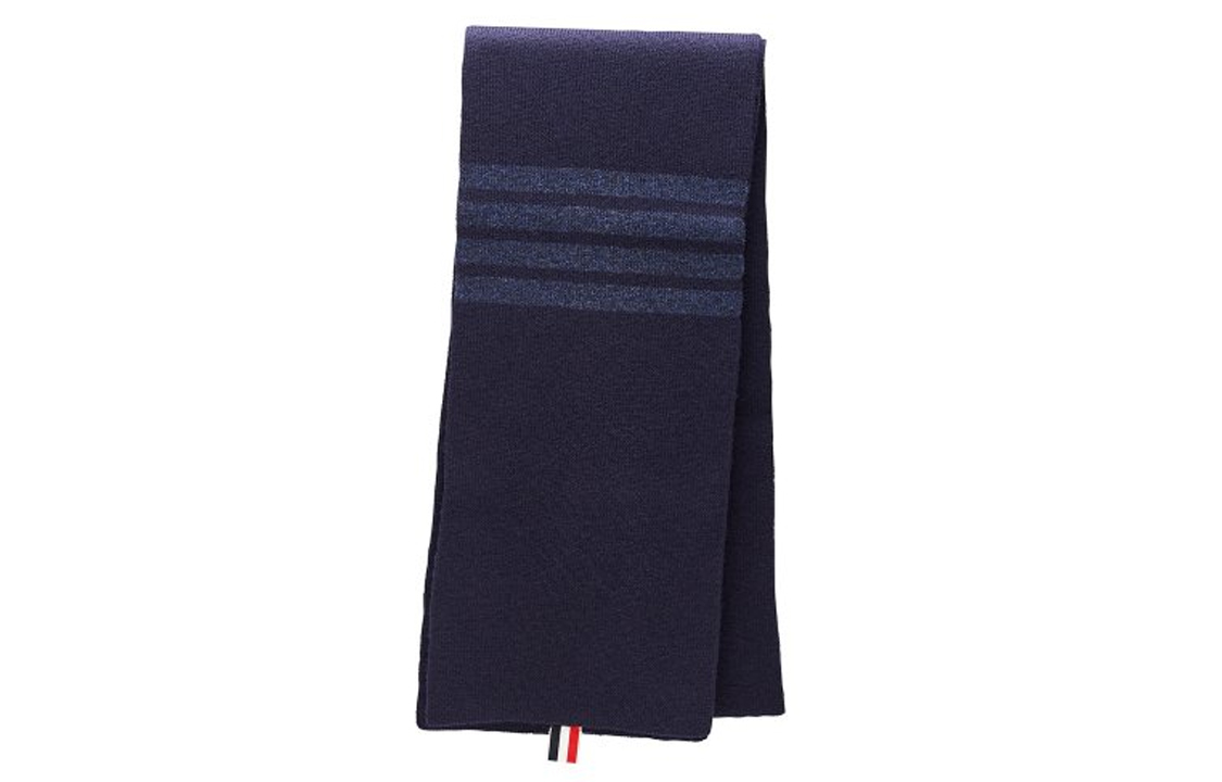 

THOM BROWNE Вязаный шарф унисекс синий, Blue