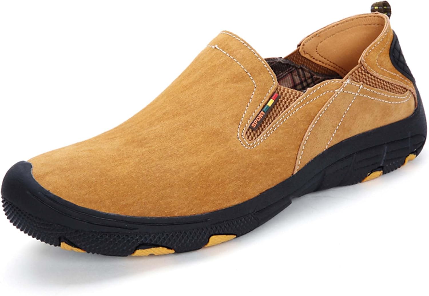 

Мужские слипоны, мужские лоферы из натуральной кожи, плоская дышащая повседневная обувь, обувь для ходьбы, противоскользящие обувь, мягкие и комфортные, подошва с протектором, подходят для всех сезонов Vtiao, золотой