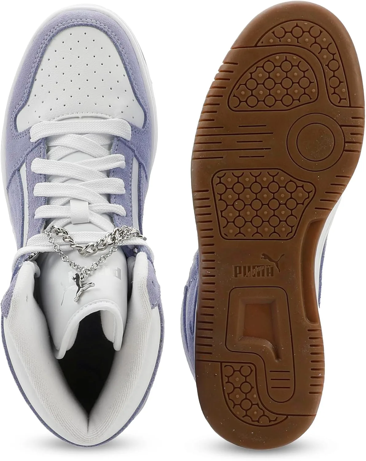 Женские кроссовки Puma Rebound Layup Luster Mid, белый/лавандовый/серебристый — фото 3