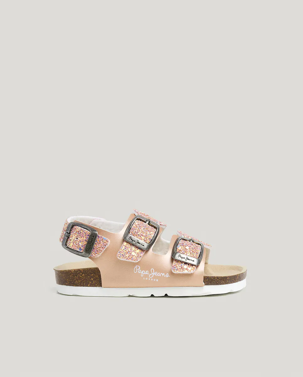 

Босоножки для девочек с блестящими деталями Pepe Jeans, цвет Rosa