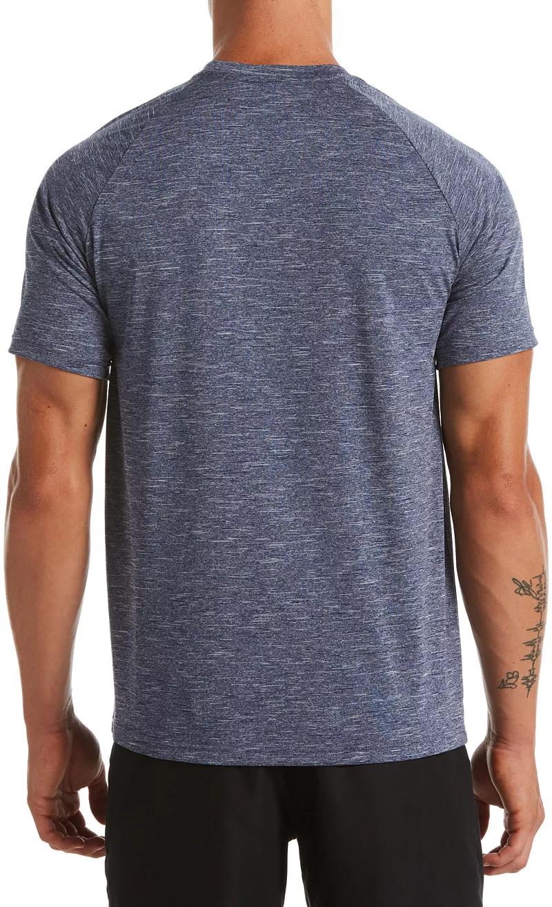 

Мужские рашгарды Nike Heather с короткими рукавами, цвет Midnight Navy