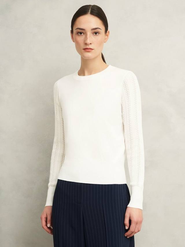 

Вязаный джемпер dianna pointelle Hobbs, слоновая кость