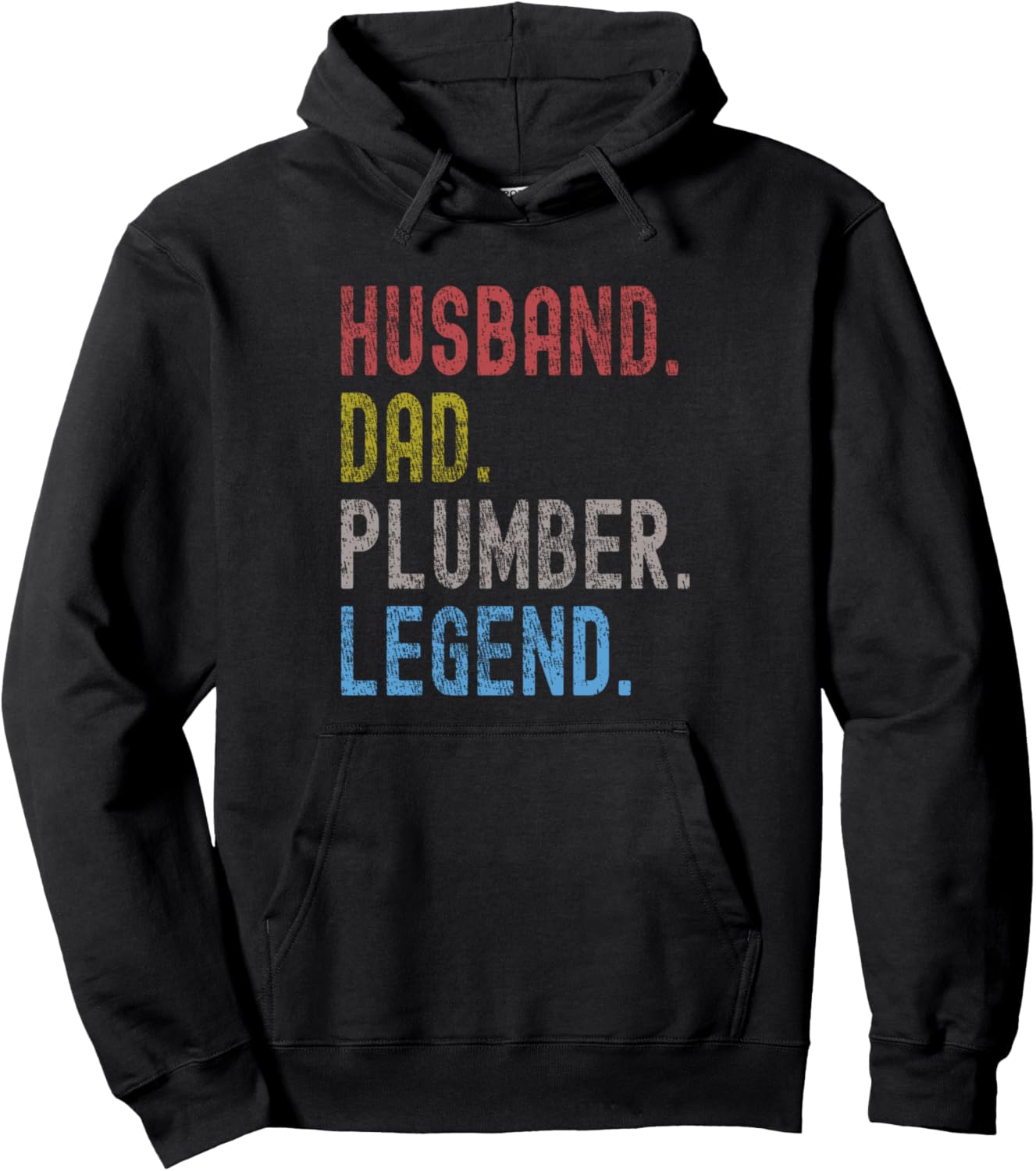 

Муж, папа, сантехник, легенда, винтажная забавная толстовка ко Дню отца Plumber Dad Vintage Apparel Company, черный