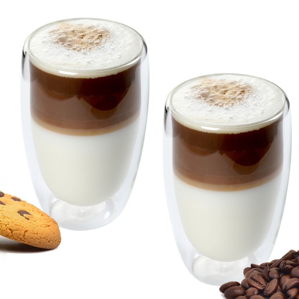

Spar-home Стаканы для кофе с двойными стенками, 450 мл, набор из 2 стаканов для латте макиато, чашки для эспрессо, толстостенные для капучино, стаканы для чая эспрессо