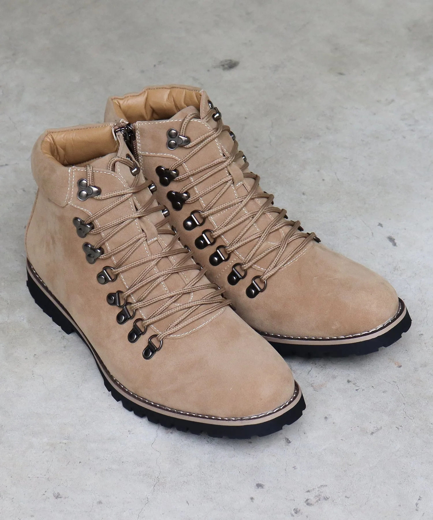 Повседневные офисные высокие горные ботинки 2352 Aaa+, Beige suede