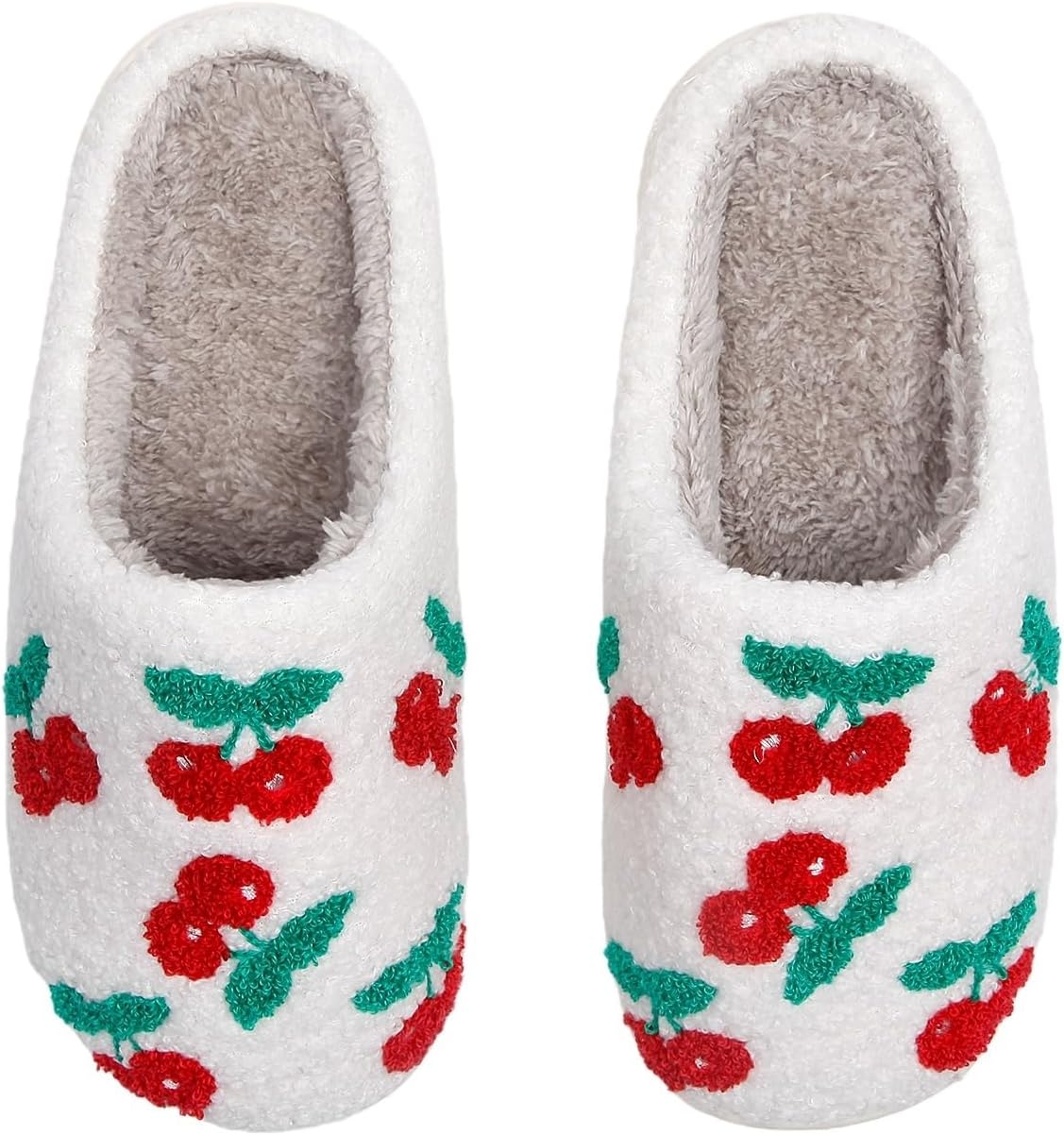 

HFBAOEGU Уютные домашние эластичные тапочки Ретро с эффектом памяти Мягкие тапочки для женщин и мужчин Милые мультяшные плюшевые пушистые теплые тапочки с меховой подкладкой Зимние домашние тапочки, белый