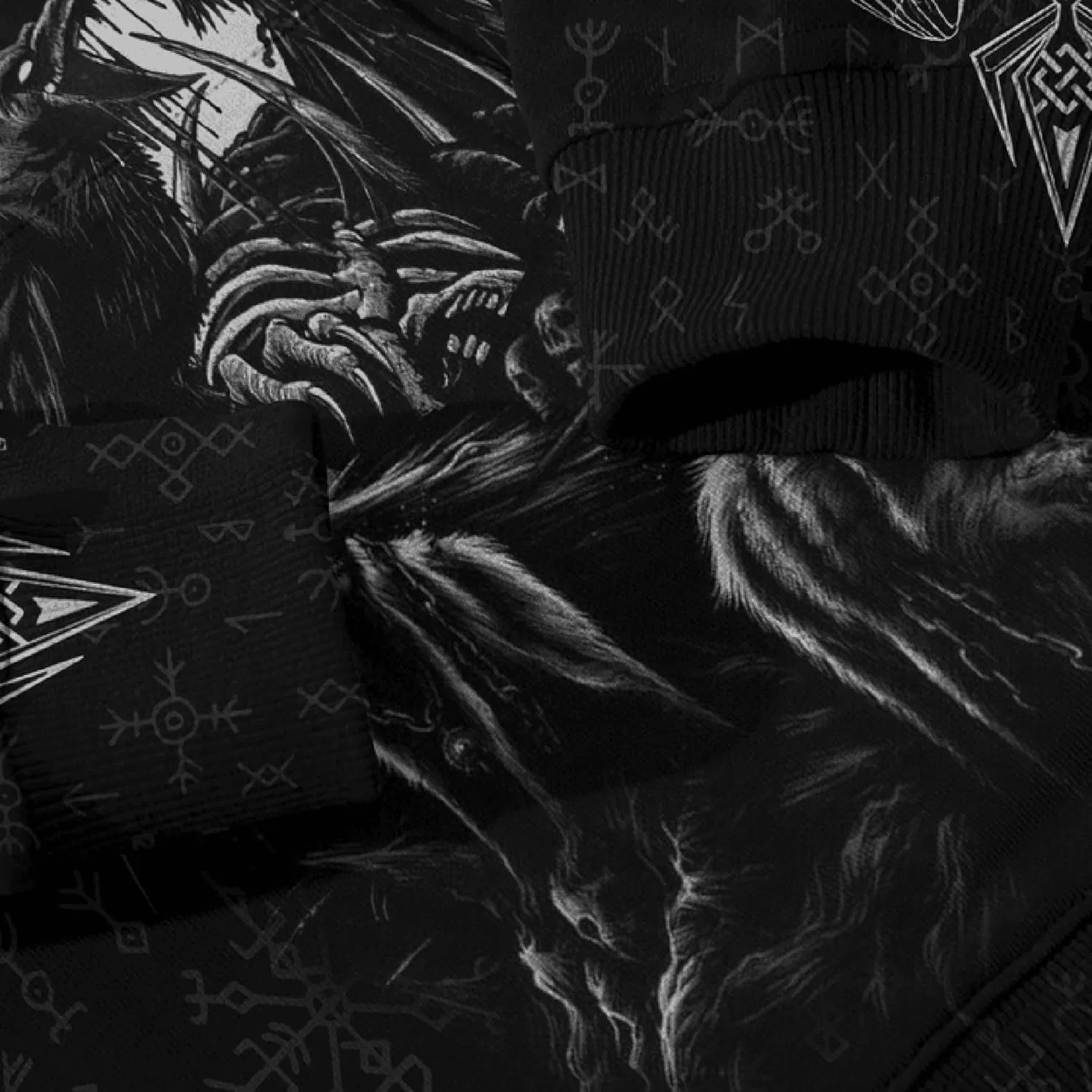 Мужская толстовка Viking Warrior из плотной ткани с кельтским узлом и изображением Вегвизира, теплая утепленная кашемировая верхняя одежда, куртка Odin Raven Harajuku — фото 2