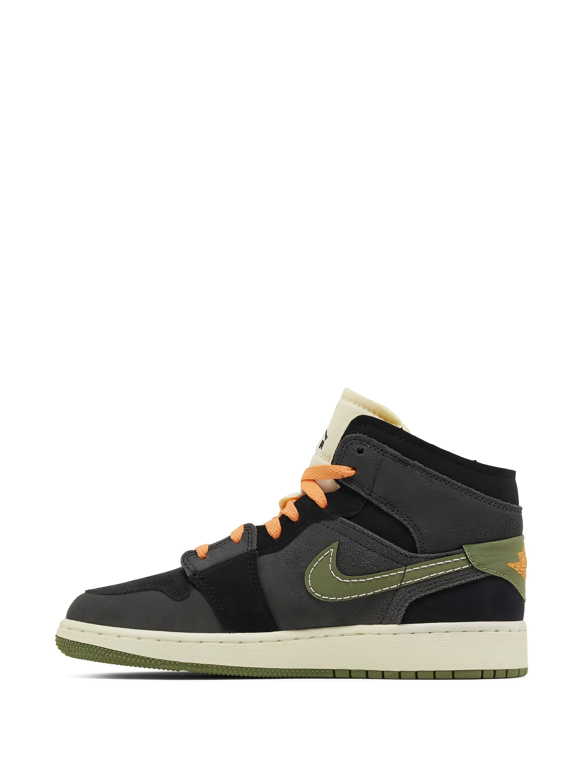 Кроссовки Air Jordan 1 Mid SE Craft Anthracite/Light Olive, черный — фото 4