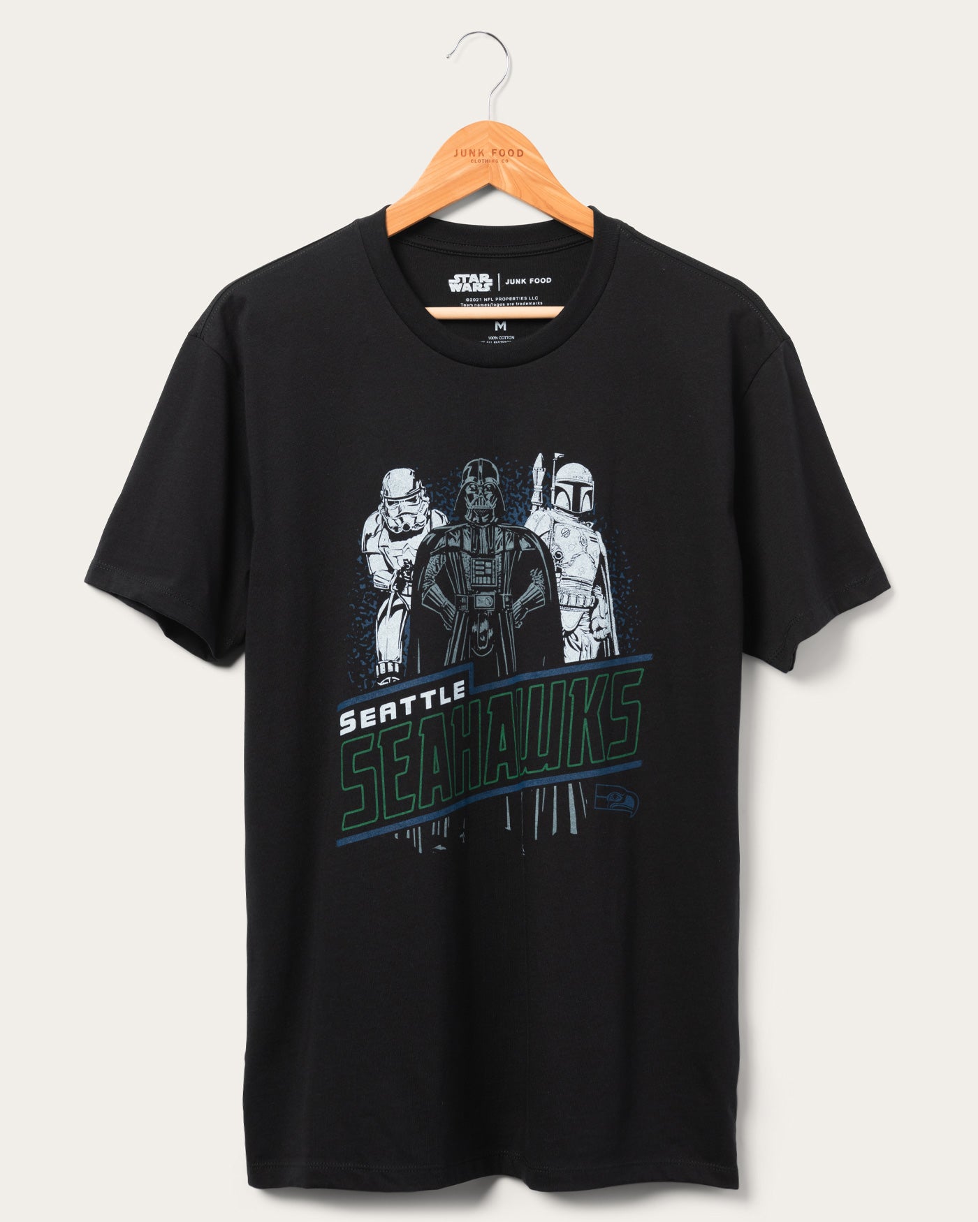 

Футболка унисекс Star Wars x Junk Food x NFL Dark Side Team Seahawks Junk Food Clothing, черный