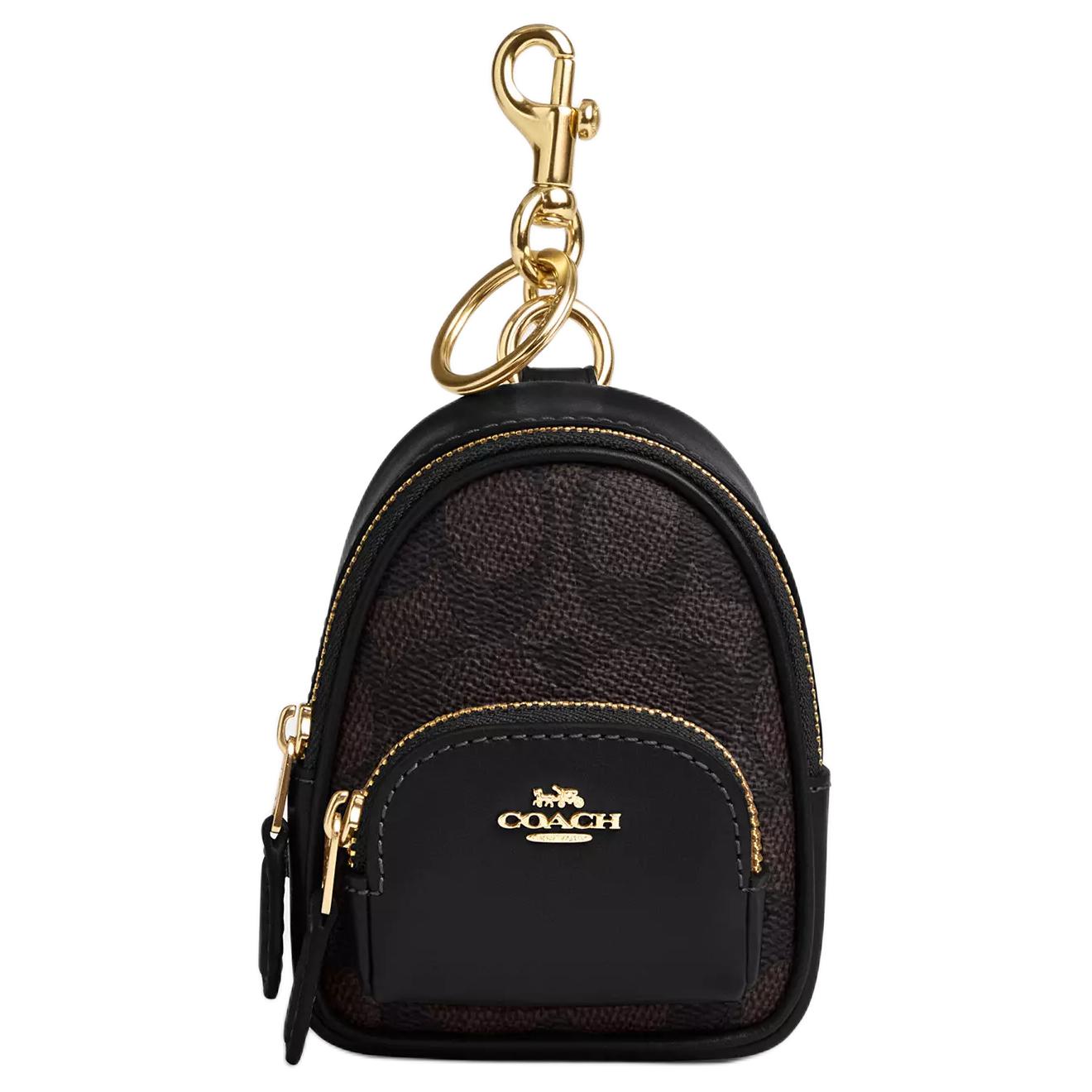 

Сумка-шарм Court Coated Canvas мини унисекс COACH, черный