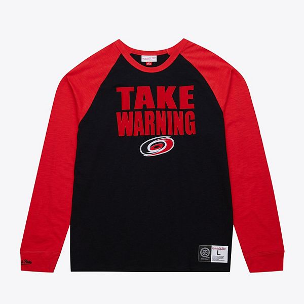 

Мужская черно-красная футболка с длинным рукавом Carolina Hurricanes Legendary Slub Raglan Mitchell & Ness