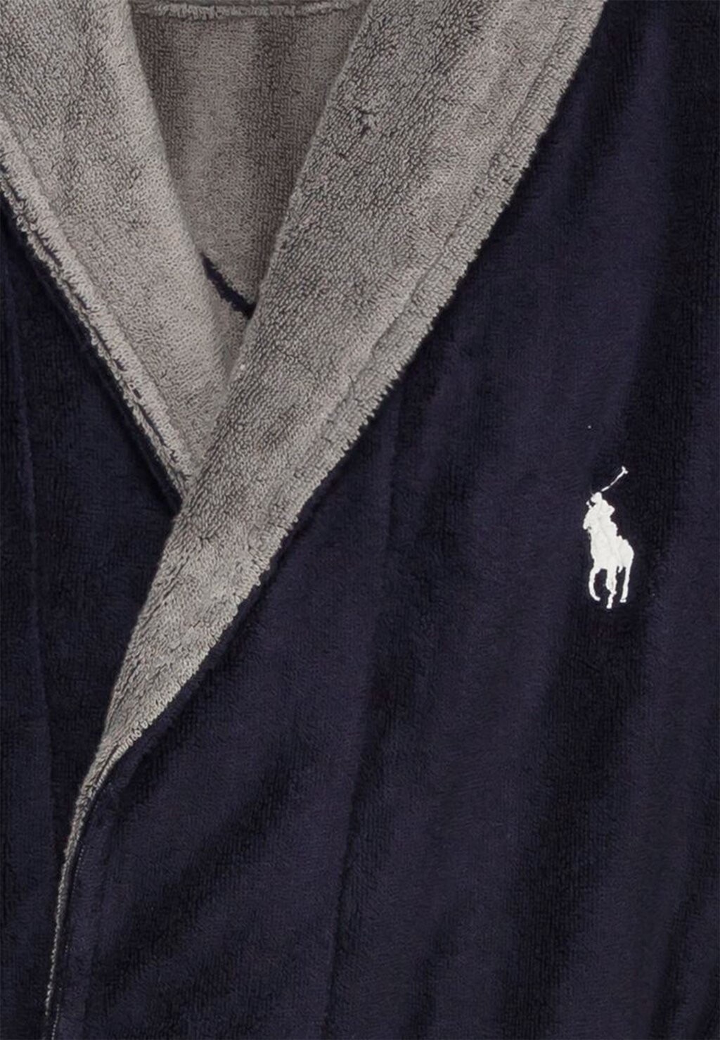 Халат COTTON TERRY ROBE Polo Ralph Lauren, цвет cruise navy museum grey collar — фото 3