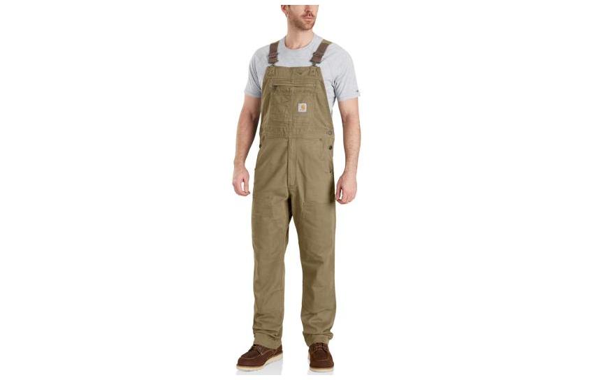 

102987 RUGGED FLEX Collection CANVAS BIB OVERALL комбинезон с нагрудником расслабленного кроя мужской Carhartt, темно-хаки/темно-хаки