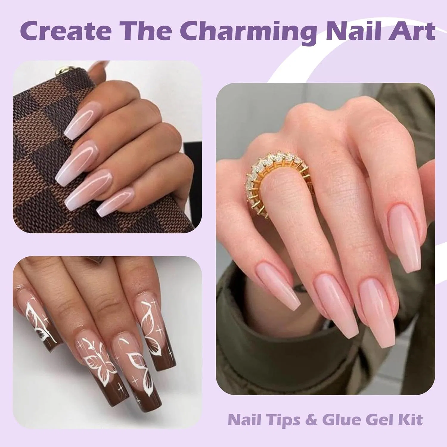 Набор для наращивания ногтей «Gel Nail X Extension» от Saviland Saviland, Medium Ballerina - 500 Pieces — фото 2