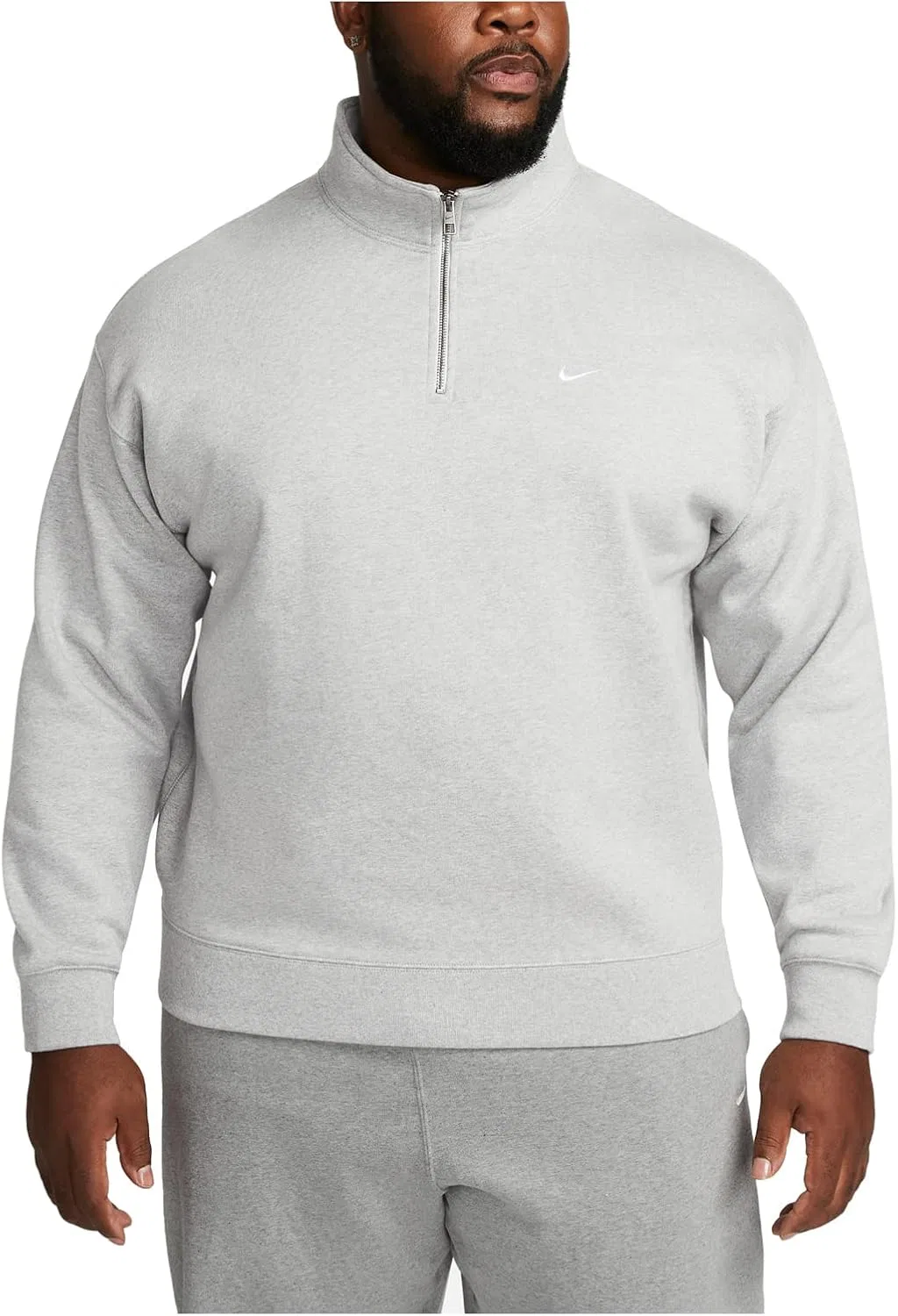 Мужская футболка Nike Solo Swoosh с застежкой-молнией на четверть длины