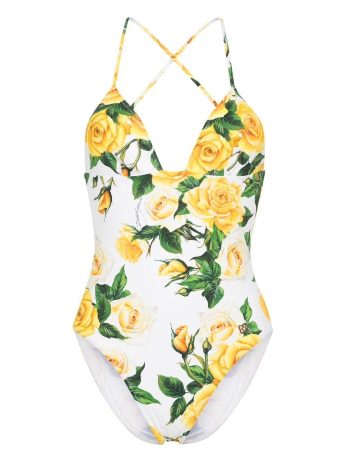 

Цветочный принт Купальник Dolce & Gabbana, белый