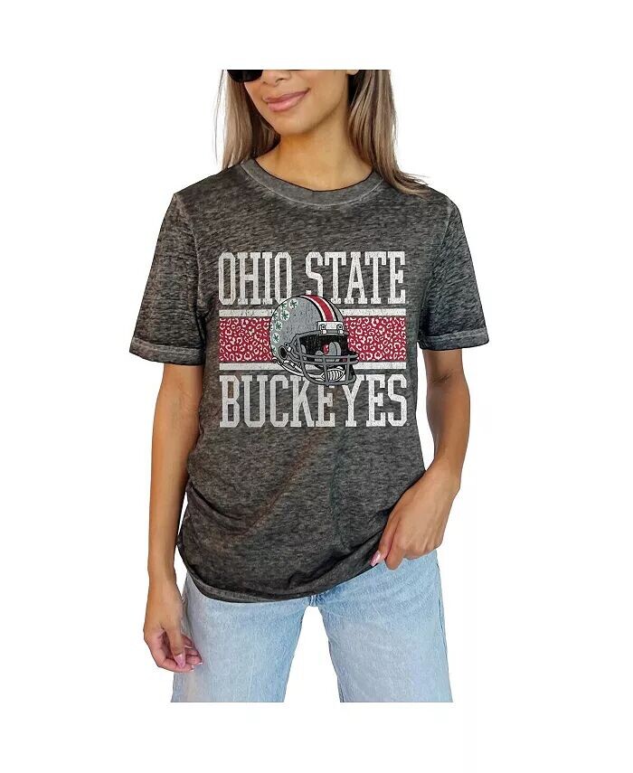 

Женская футболка Ohio State Buckeyes Lightweight Burnout с угольным эффектом Gameday Couture