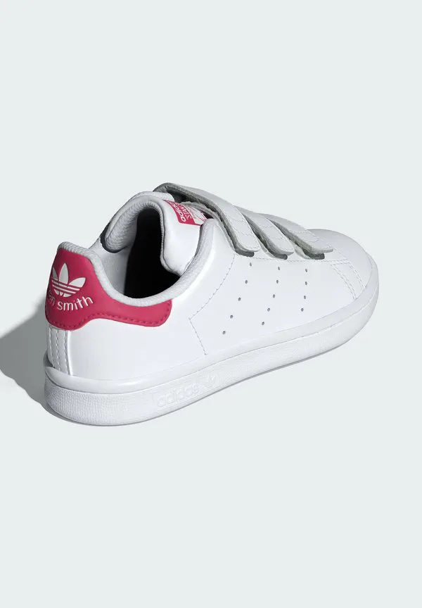 Детские кроссовки stan smith с удобной застежкой Adidas Originals, Cloud White Cloud White Bold Pink — фото 4