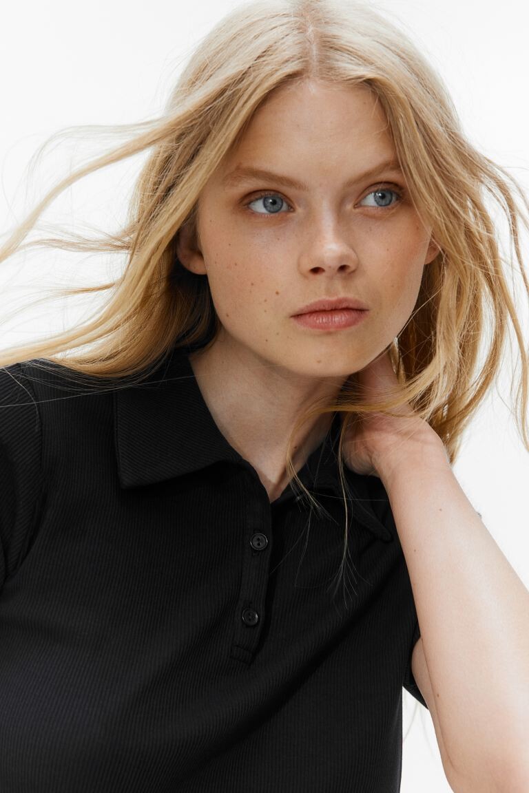 

Рубашка-Поло в рубчик H&M, синий