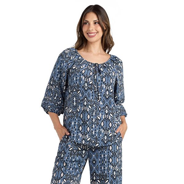 

Женский топ с рукавом три четверти и защипами Ab Studio