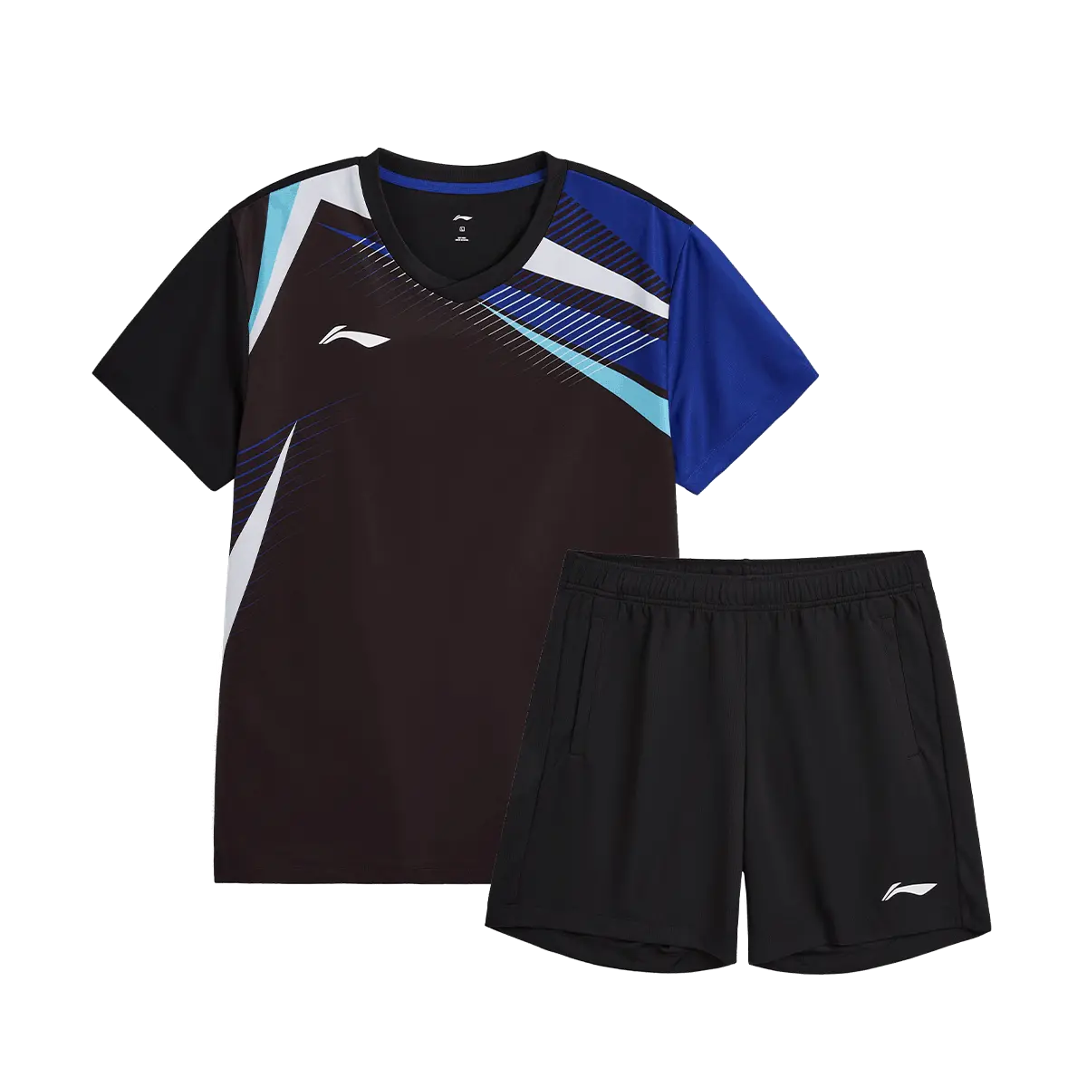 

Коллекция одежды для бадминтона Li Ning: повседневная спортивная одежда унисекс., черный top+черный pants