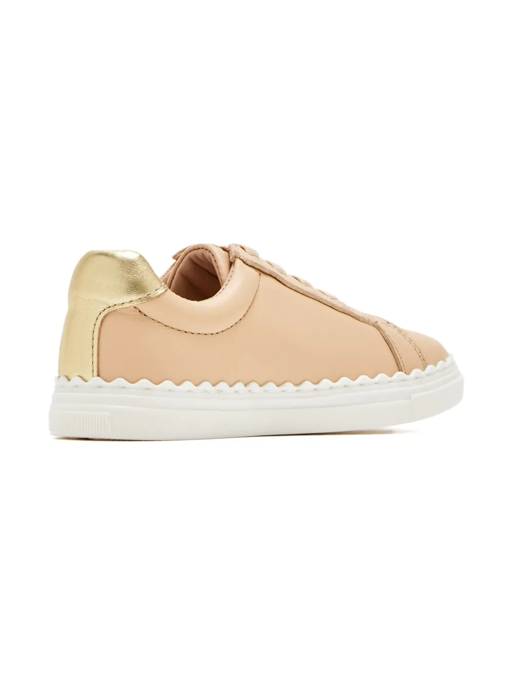 Кожаные кроссовки с фестончатой отделкой Chloé Kids, розовый — фото 2