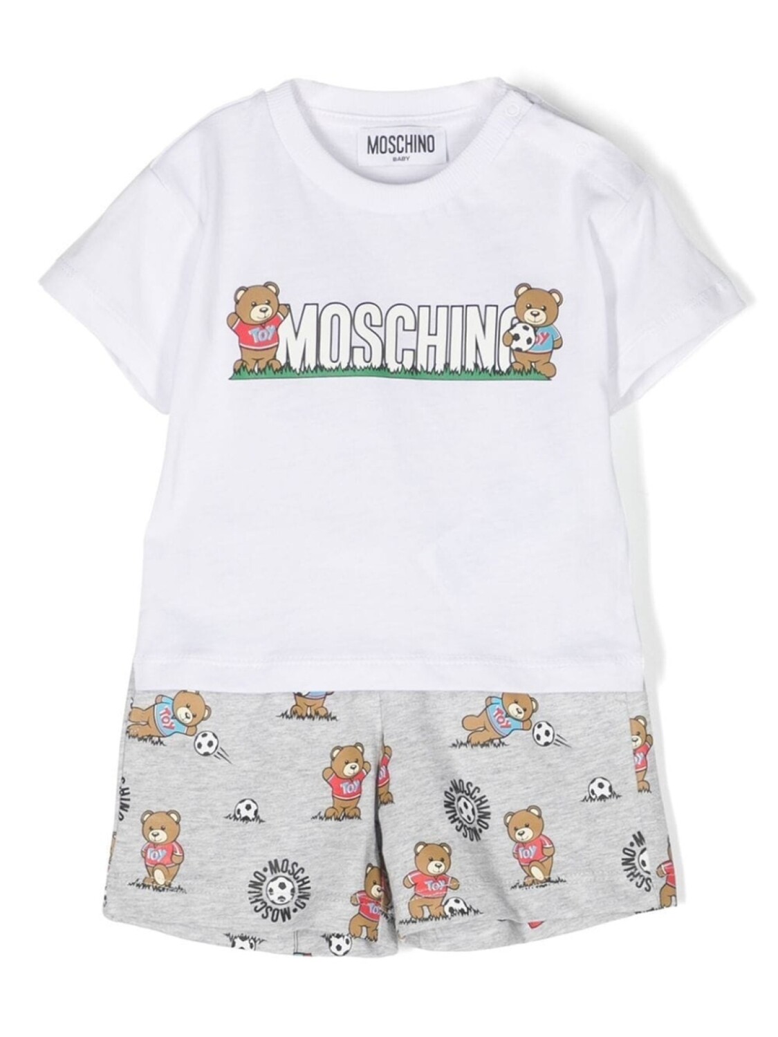 

Moschino Kids комплект из футболки и шортов с принтом Teddy Bear, белый