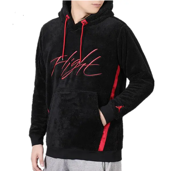 Толстовка Air Jordan Wings Of Flight Hoodie 'Black Red', черный — фото 3
