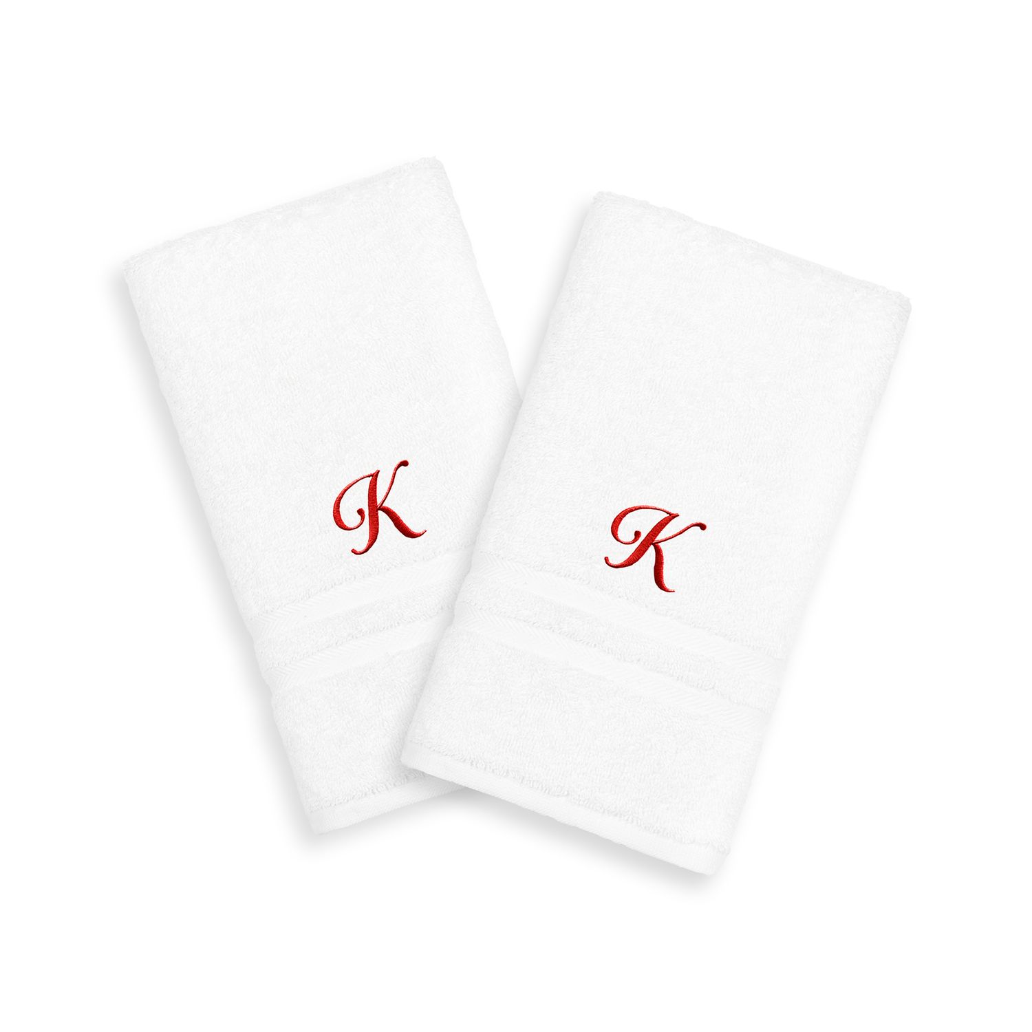 

Linum Home Textiles Red Script Denzi Single Letter Полотенца для рук с монограммой, 2 упаковки