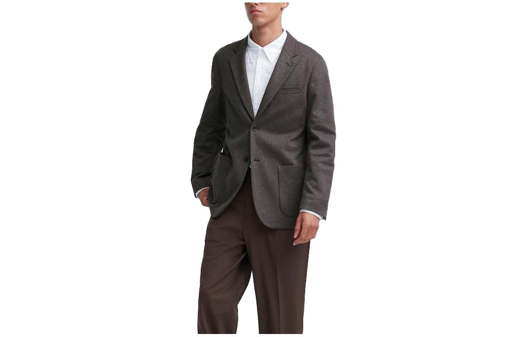 UNIQLO Мужской деловой костюм, Brown Black — фото 3