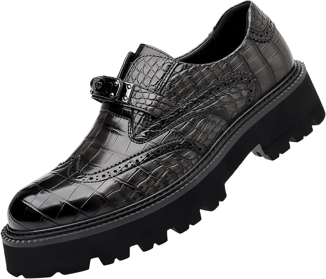 

Мужские оксфорды на платформе с толстой подошвой, классические деловые и повседневные офисные дерби Lhyxu, коричневый