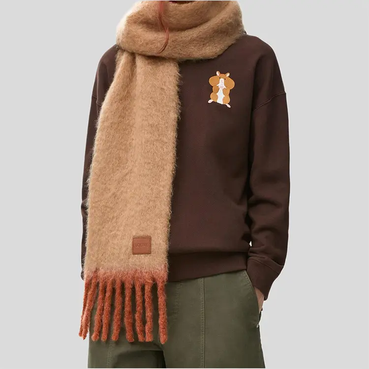 LOEWE Шерстяной вязаный шарф Women's Brown — фото 2
