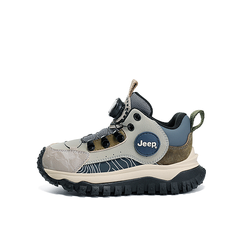

Кроссовки для бега с низким верхом, устойчивые к истиранию и скольжению, для детей Jeep, серый/темно-синий/синий