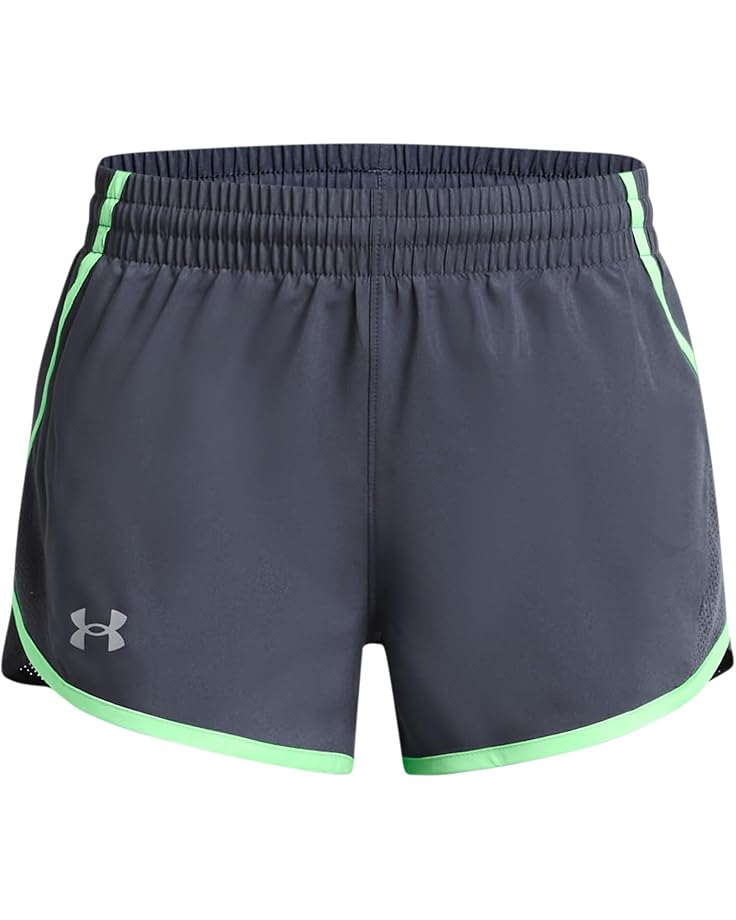 

Шорты Under Armour Kids Fly By Shorts, цвет Downpour Gray/Matrix Green/Reflective