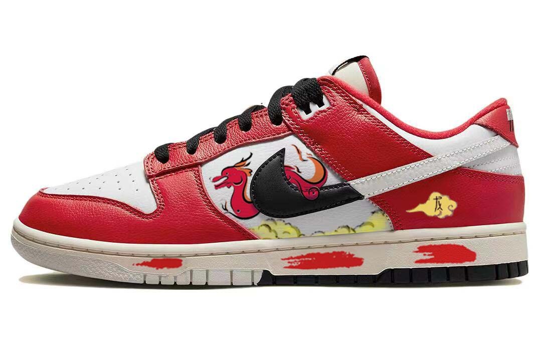 

Кроссовки Nike Dunk Skateboarding Shoes Men Low-top Red/white, красный