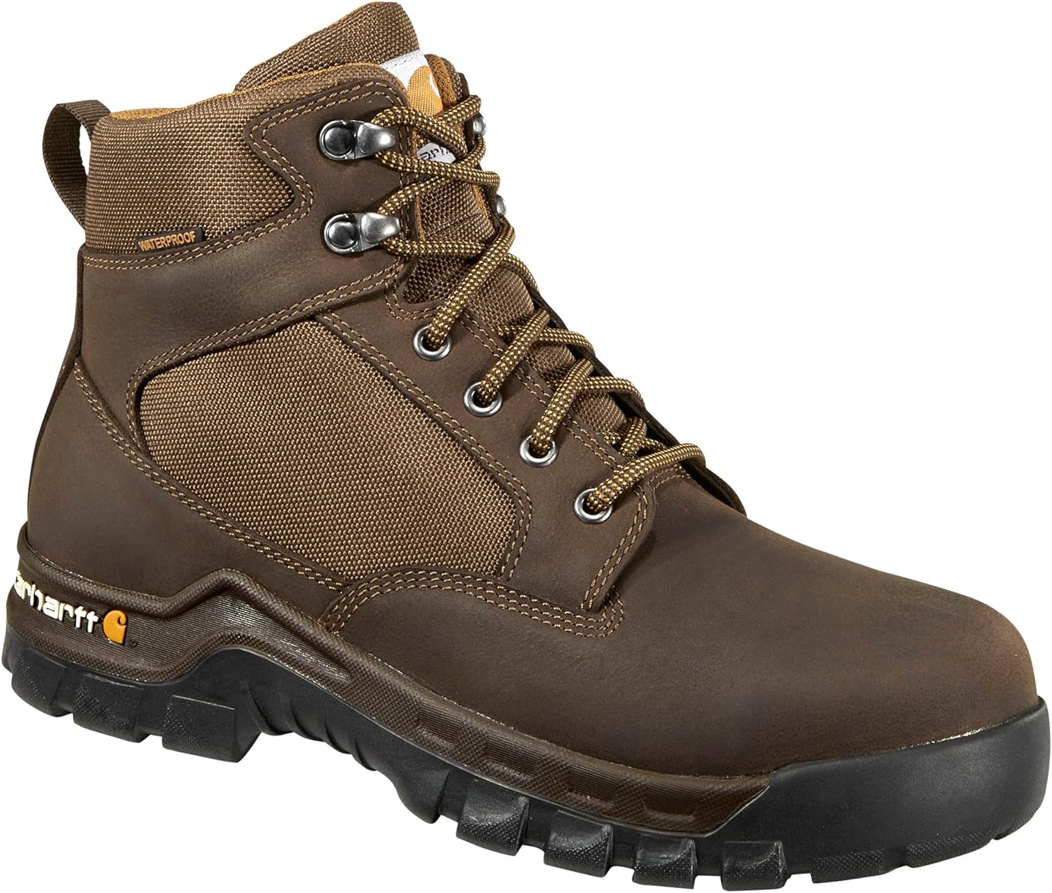 Мужские рабочие ботинки Carhartt Rugged Flex с водонепроницаемой защитой и мягким носком, 6 дюймов, коричневый — фото 2