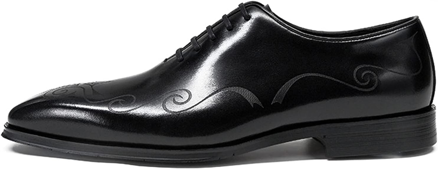 

Мужские свадебные туфли WKNBEU из коровьей кожи с шнуровкой, кожаные оксфорды, деловые туфли с крыльями для выпускного или вечеринки, черные, размер US6-6.5/UK5-5.5/EU38