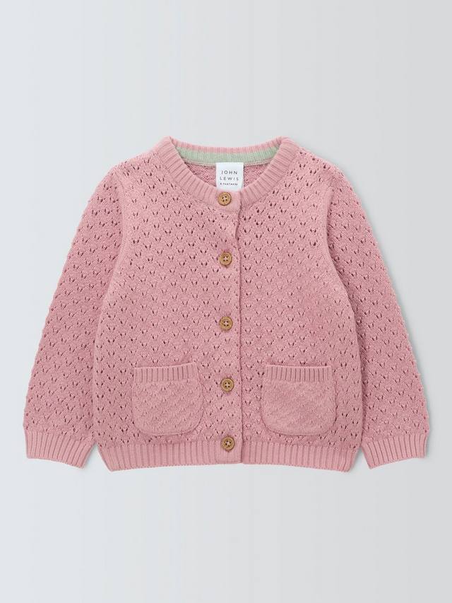 

Детский кардиган pointelle John Lewis, розовый