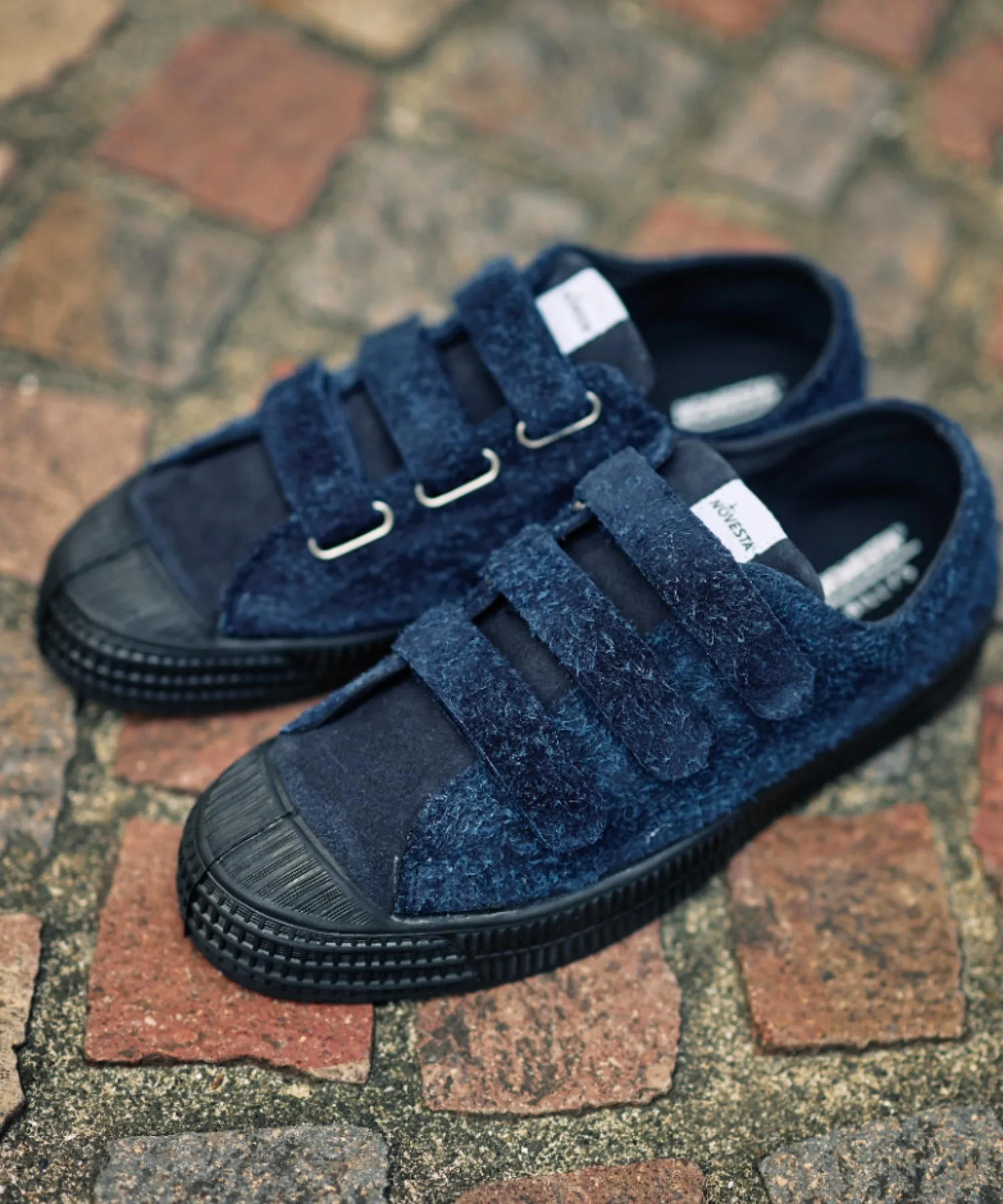 Кроссовки ручной работы из натуральной кожи STAR MASTER VELCRO HAIRY SUEDE NOVESTA синие — фото 2
